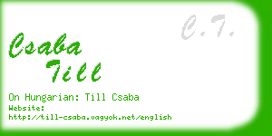 csaba till business card